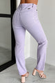 Penelope High Rise Distressed Straight Leg Kancan Jeans (Lavender) - NanaMacs