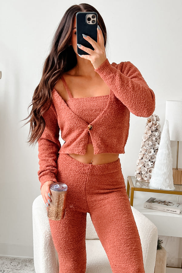 Chill Weekends 3 Piece Fuzzy Lounge Set (Rose) - NanaMacs