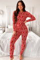 A Christ-Moose Too Remember Fleece Lined Printed Pajama Set (Red) - NanaMacs