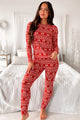 A Christ-Moose Too Remember Fleece Lined Printed Pajama Set (Red) - NanaMacs