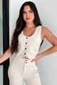 Truly Charming Corduroy Vest Top (Cream) - NanaMacs