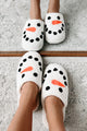 Carrot Nose Cutie Fuzzy Snowman Slippers (White/Snowman) - NanaMacs