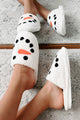 Carrot Nose Cutie Fuzzy Snowman Slippers (White/Snowman) - NanaMacs