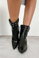 Jestina Patent Leather Booties (Black Pu) - NanaMacs