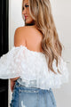 Paula Off The Shoulder Ruffle Floral Crop Top (Off White) - NanaMacs