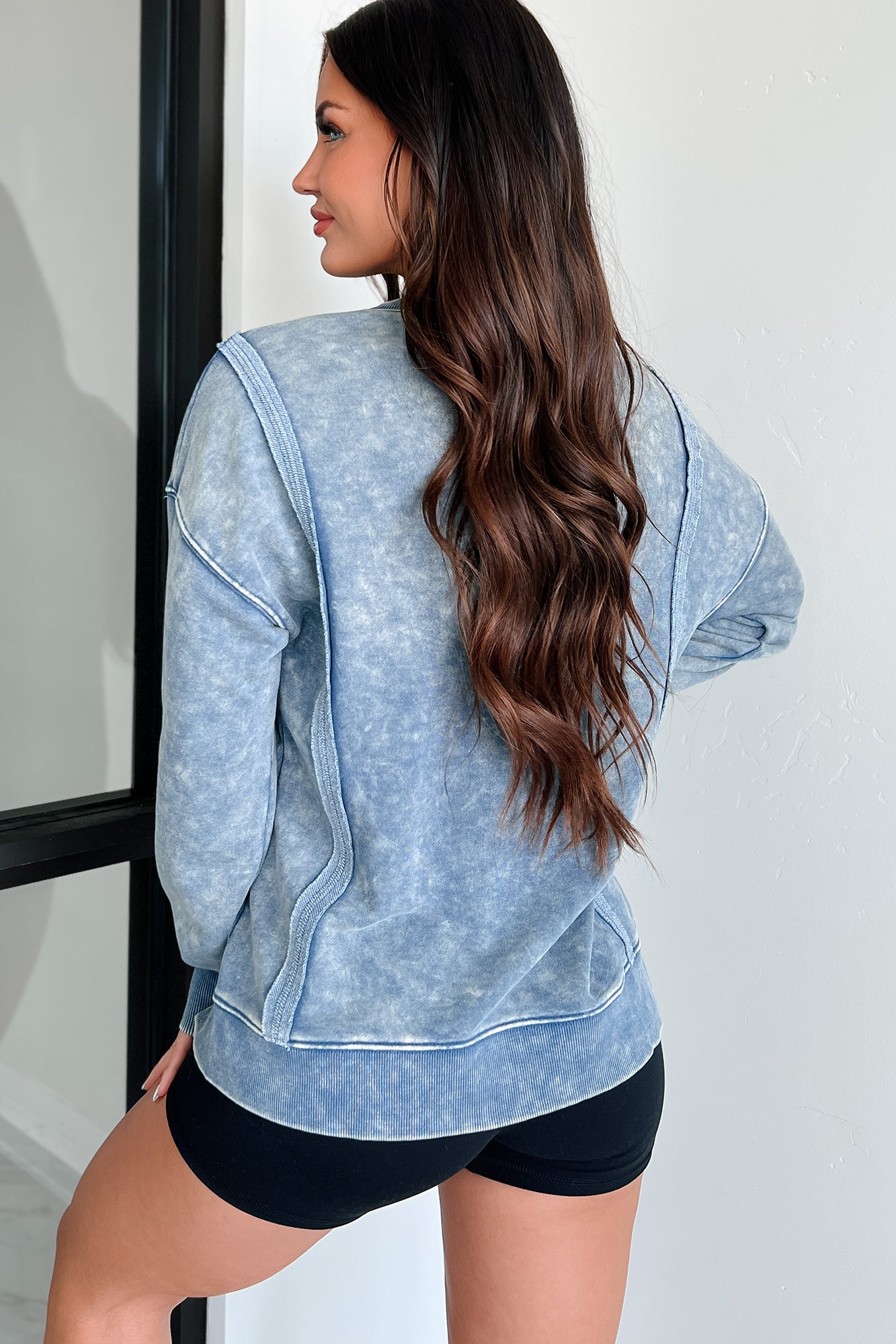 Nyx Mineral Wash Sweatshirt (Denim) - NanaMacs