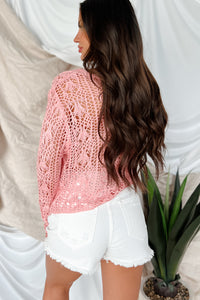 Perks Of Paradise Crochet Top (Pink) - NanaMacs