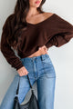 My Main Priority Cashmere Blend V-Neck Sweater (Brown) - NanaMacs