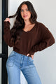 My Main Priority Cashmere Blend V-Neck Sweater (Brown) - NanaMacs