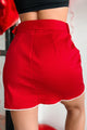 Holiday Hype Pearl Trim Mini Skirt (Red) - NanaMacs
