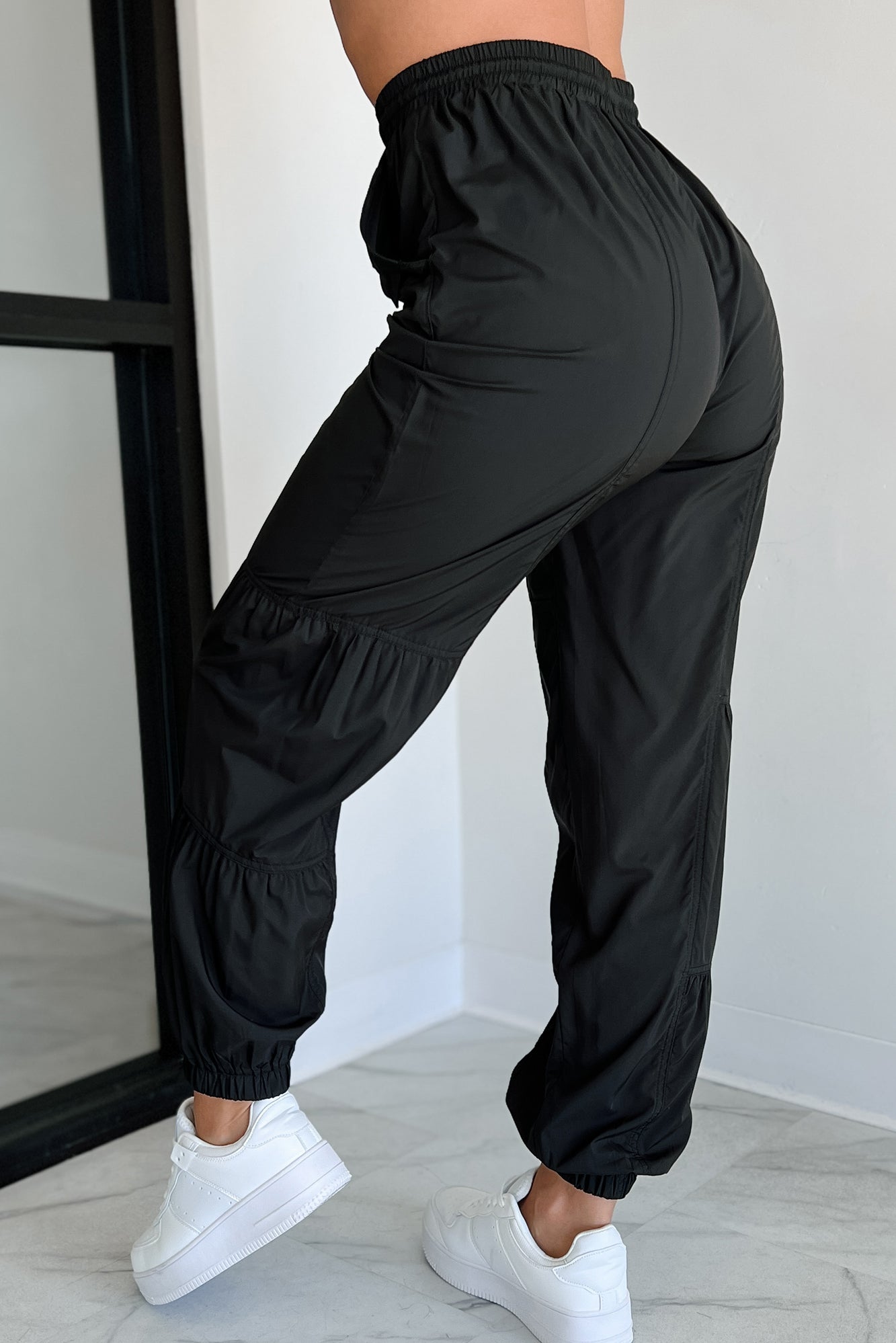 Breaking Barriers Drawstring Waist Joggers (Black)