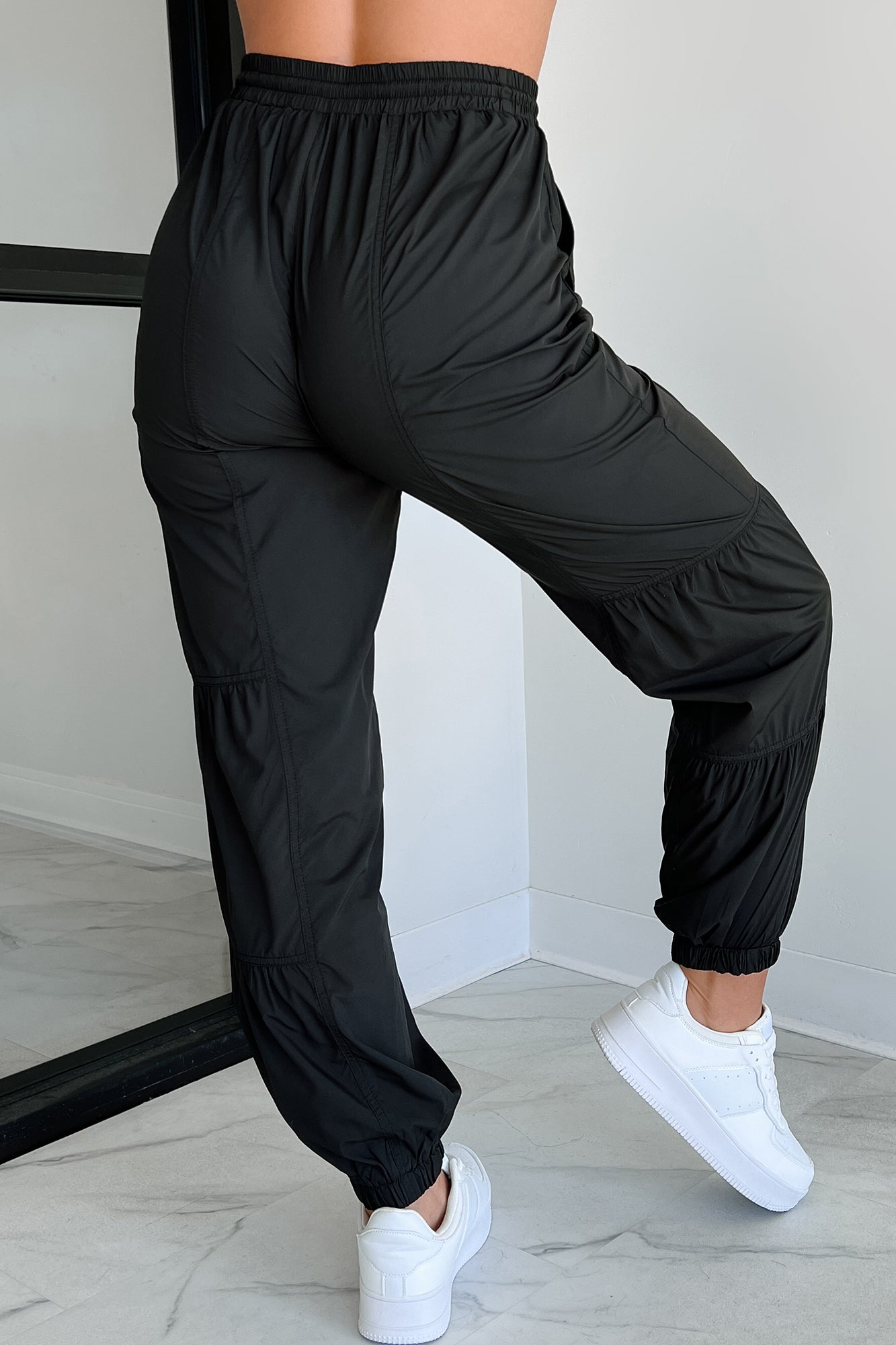 Breaking Barriers Drawstring Waist Joggers (Black)