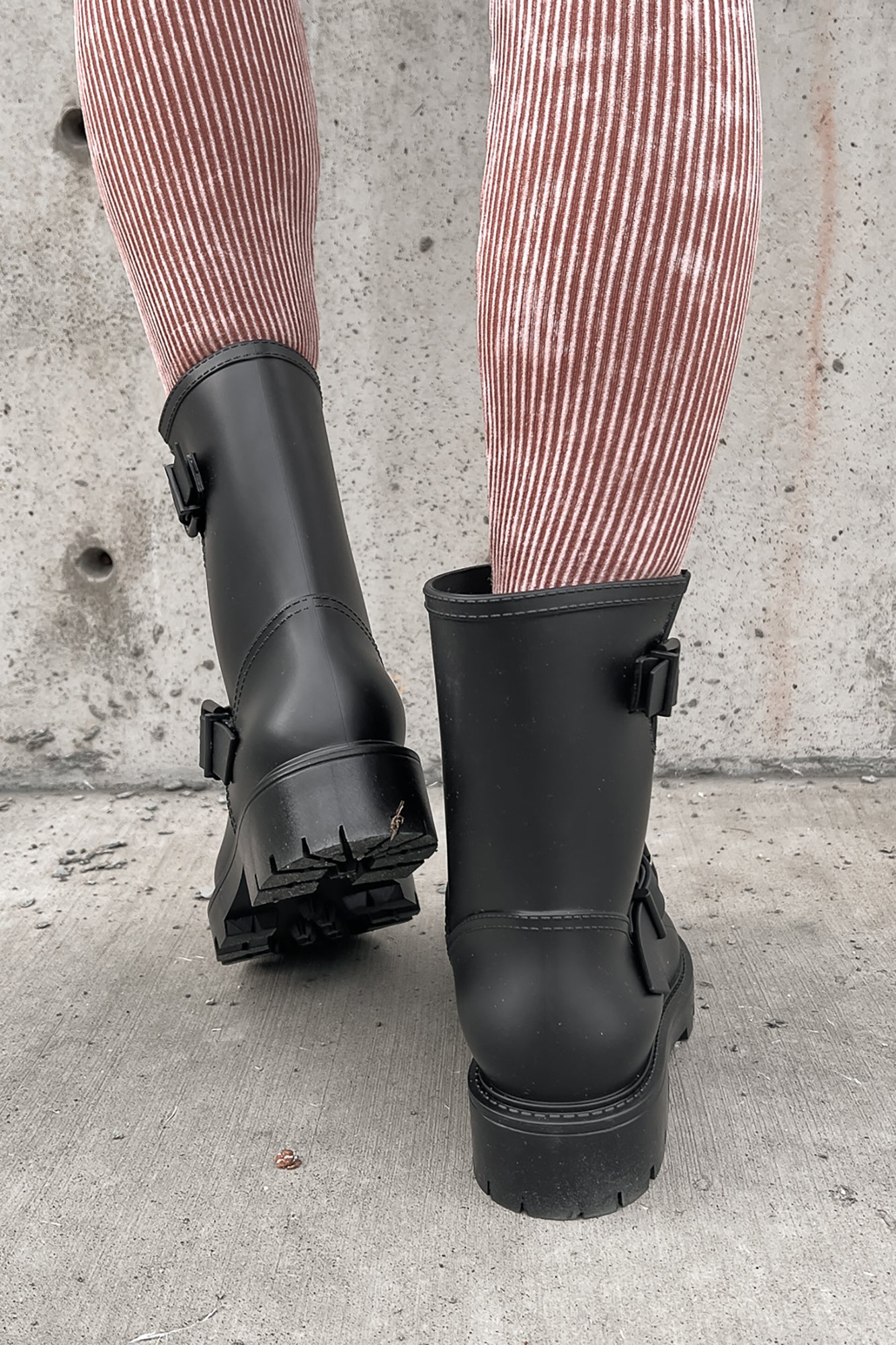 Buckle and strap clearance detail check rain boots