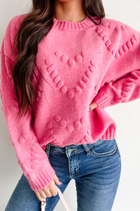 Heart Belongs To You Bubble Heart Sweater (Bubble Gum Pink) - NanaMacs