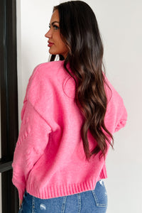 Heart Belongs To You Bubble Heart Sweater (Bubble Gum Pink) - NanaMacs