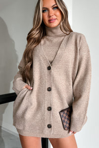 Clocked Out Oversized Cardigan (Mocha) - NanaMacs