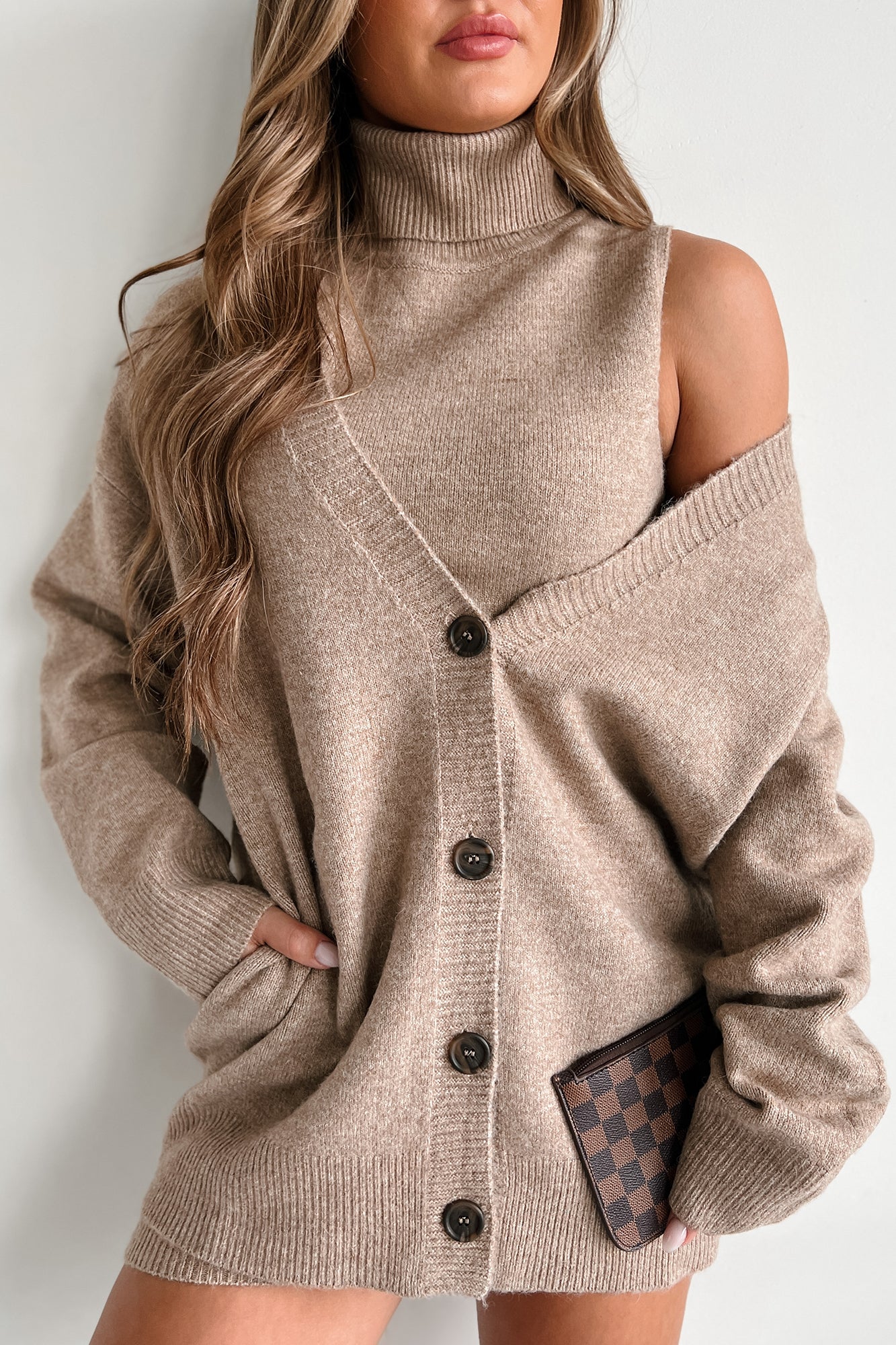 Clocked Out Oversized Cardigan (Mocha) - NanaMacs