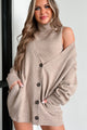 Clocked Out Oversized Cardigan (Mocha) - NanaMacs