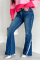 Grissom Mid Rise Frayed Cello Flare Jeans (Medium) - NanaMacs