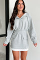 Karen Hooded Rib Knit Dress (Grey) - NanaMacs