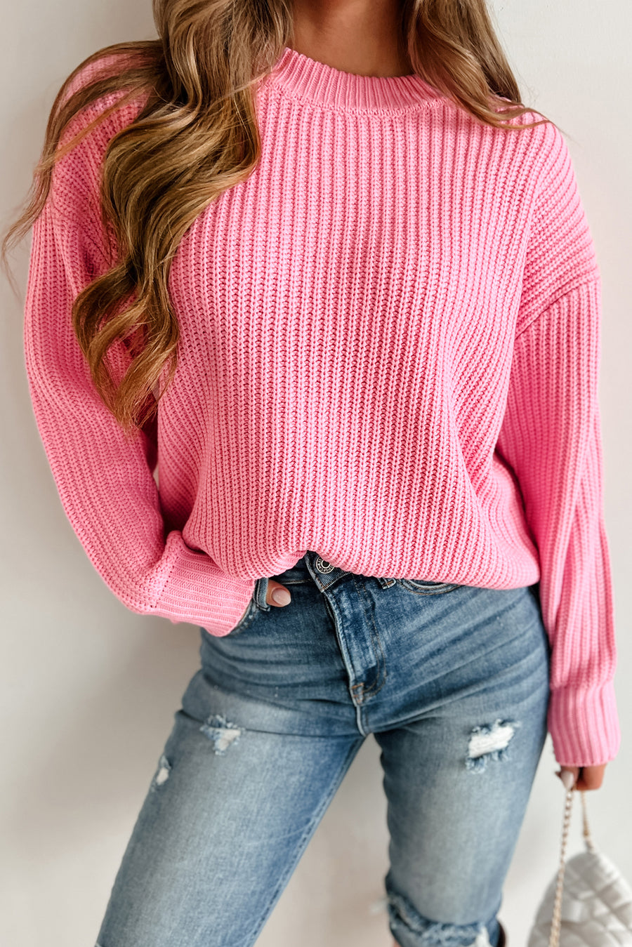 Catch A Break Crewneck Sweater (Pink) - NanaMacs