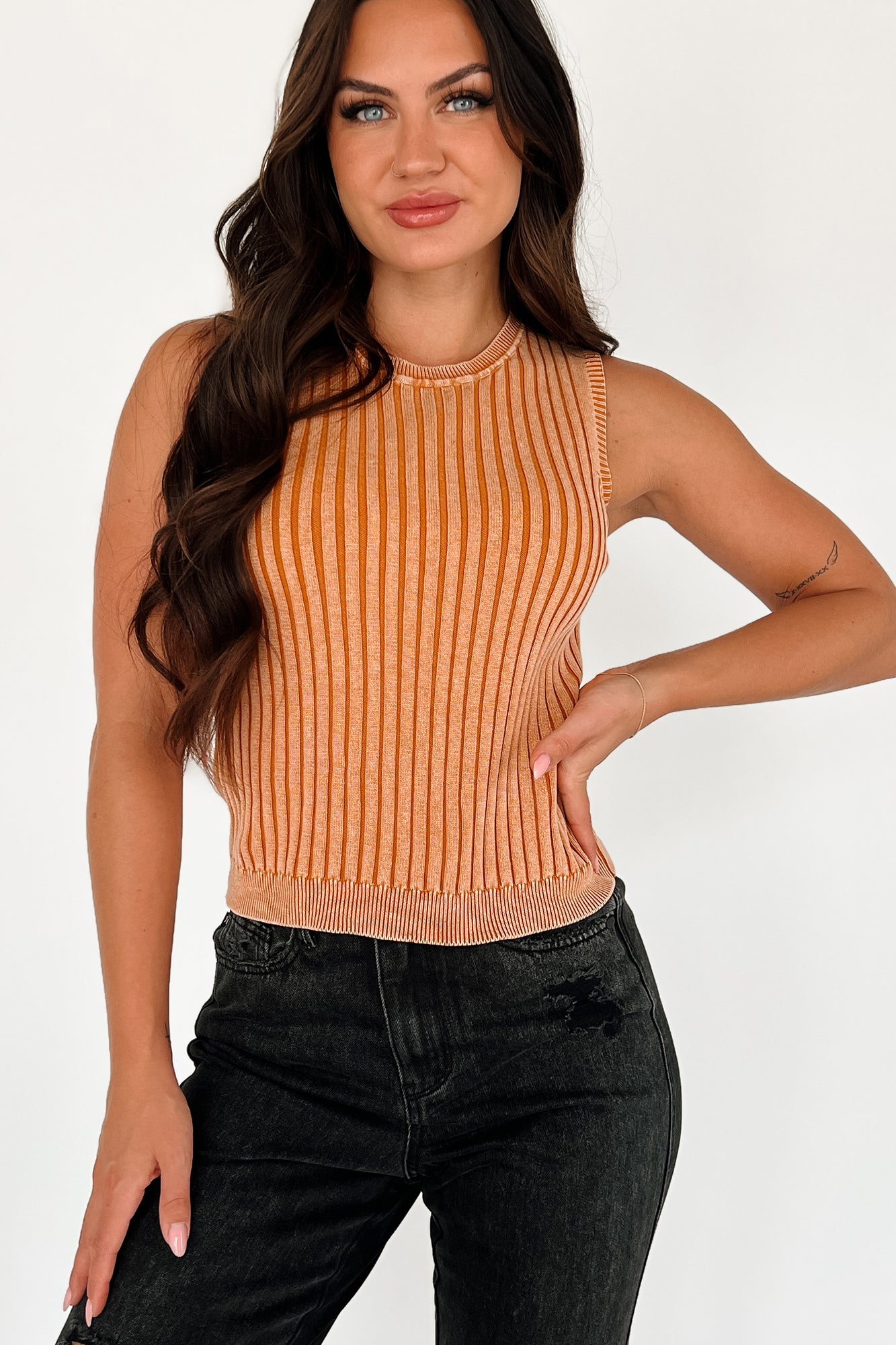 Endless Sunsets Mineral Wash Sweater Tank (Bronze) - NanaMacs