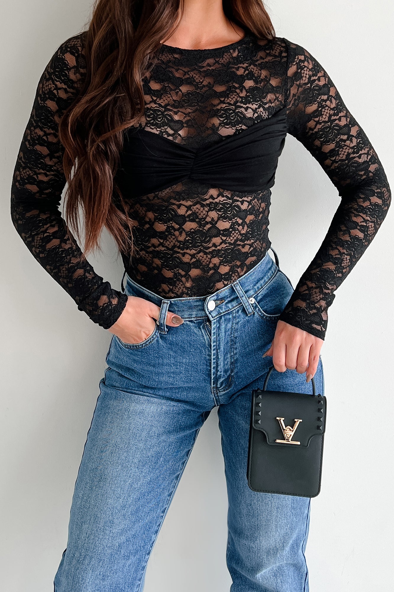 Dramatic Entrance Lace Bodysuit (Black) - NanaMacs