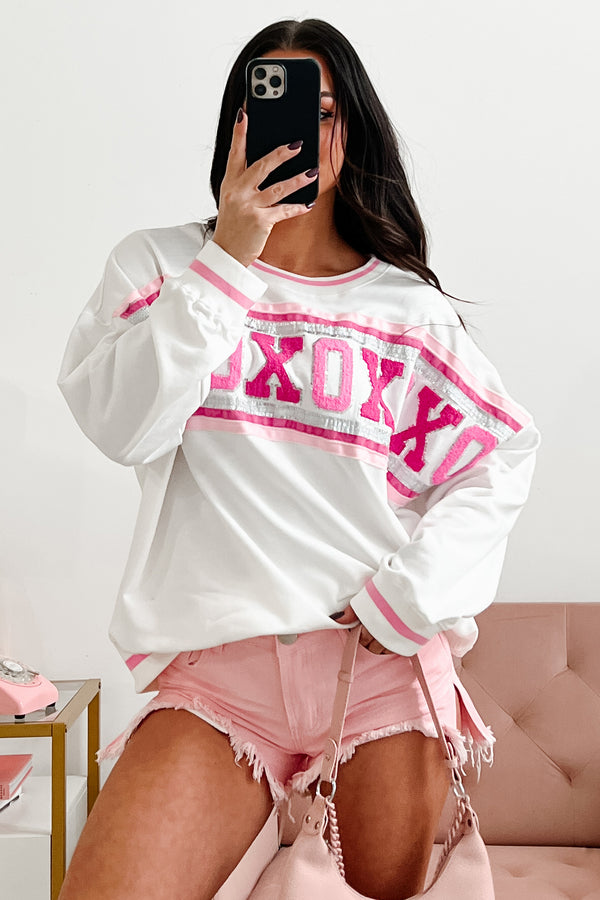 For My Besties 'XOXO' Long Sleeve Top (Off White) - NanaMacs