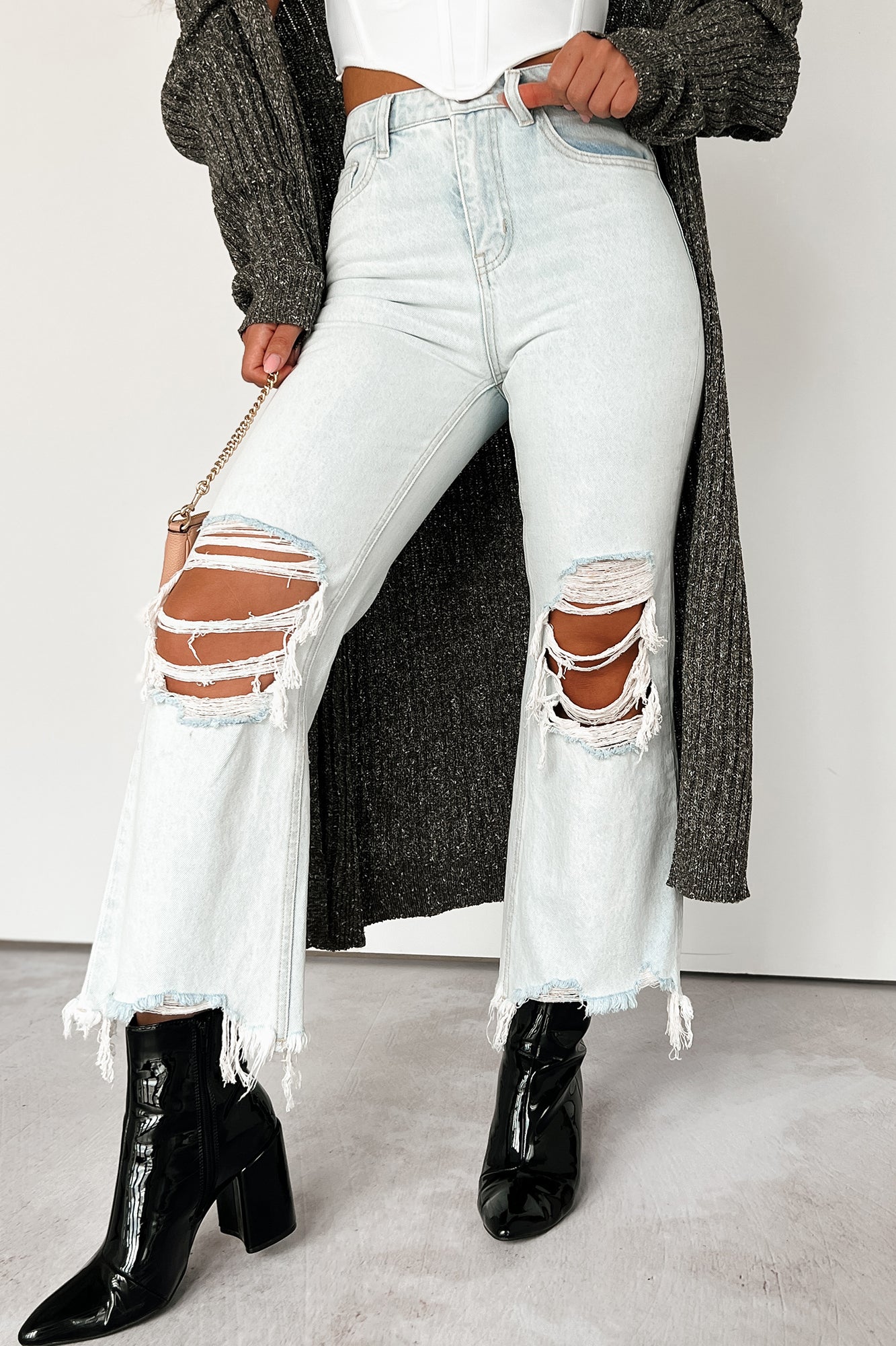 Getting Candid High Rise Crop Flare Vervet Jeans (Light) · NanaMacs