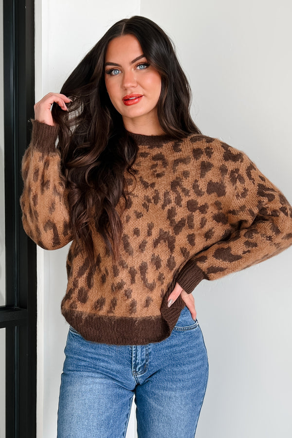 Sassy Since Birth Leopard Print Sweater (Camel/Brown) - NanaMacs