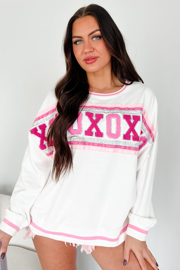 For My Besties 'XOXO' Long Sleeve Top (Off White) - NanaMacs