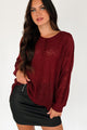 Boyer Lightweight Sweater Top (Burgundy) - NanaMacs