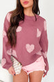 Love That's Made For Me Textured Heart Sweater (Rose/Blush) - NanaMacs