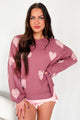 Love That's Made For Me Textured Heart Sweater (Rose/Blush) - NanaMacs