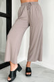 Lazy Reputation Drawstring Waist Lounge Pants (Taupe) - NanaMacs