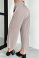 Lazy Reputation Drawstring Waist Lounge Pants (Taupe) - NanaMacs