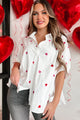 Lovestruck Babe Heart Embroidered Oversized Button-Down (White) - NanaMacs