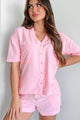 Daytime Perfection Button-Down Shirt (Pink) - NanaMacs