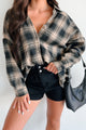 Tamsin Oversized Plaid Button Up Shirt (Taupe) - NanaMacs