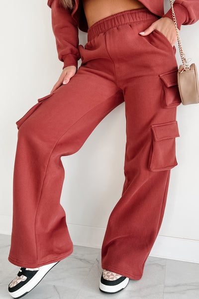 Jada Cargo Sweatpants (Marsala) - NanaMacs