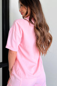 Daytime Perfection Button-Down Shirt (Pink) - NanaMacs