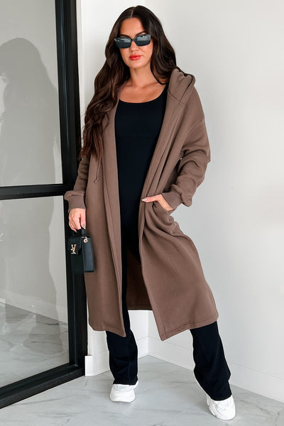 Slumbering Beauty Hooded Longline Cardigan (Brown) - NanaMacs