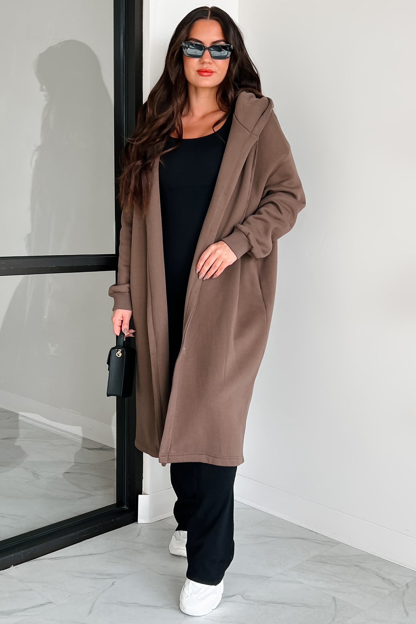 Slumbering Beauty Hooded Longline Cardigan (Brown) - NanaMacs