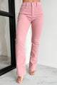 Perfectly Peppy High Rise Sneak Peek Bootcut Jeans (Peach) - NanaMacs