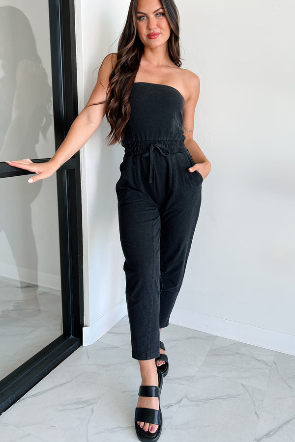 I Make The Rules Mono B Strapless Jumpsuit (Black) - NanaMacs