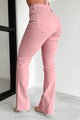 Perfectly Peppy High Rise Sneak Peek Bootcut Jeans (Peach) - NanaMacs