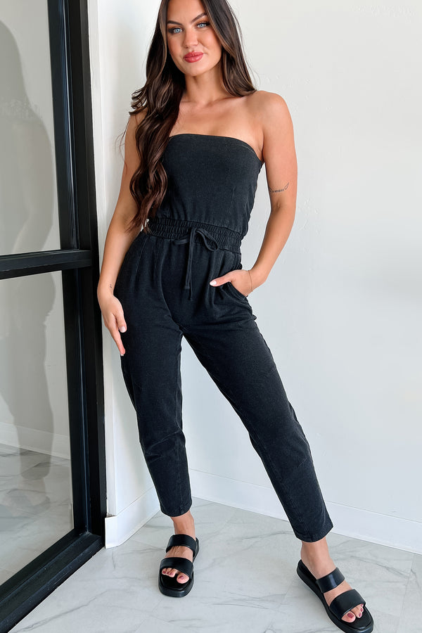 I Make The Rules Mono B Strapless Jumpsuit (Black) - NanaMacs