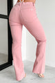 Perfectly Peppy High Rise Sneak Peek Bootcut Jeans (Peach) - NanaMacs