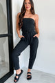 I Make The Rules Mono B Strapless Jumpsuit (Black) - NanaMacs