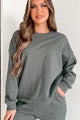 Lazy Weekend Oversized Fleece Sweatshirt (Olive) - NanaMacs